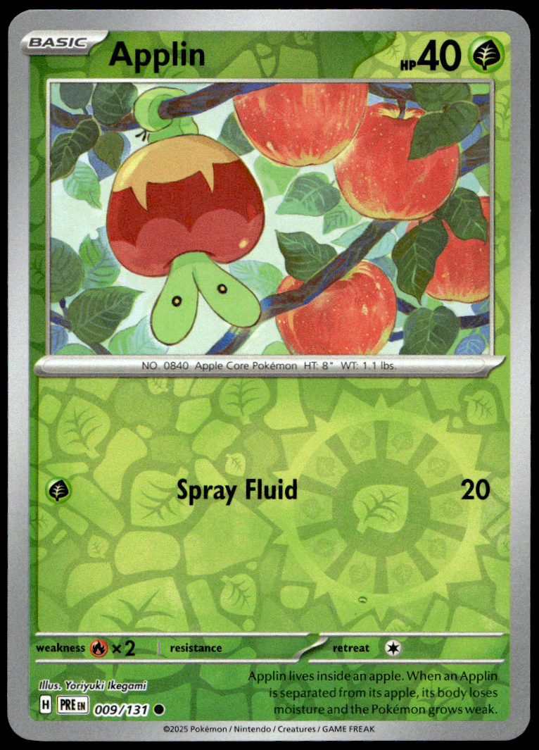 Pokémon Applin 009/131 - Reverse Holofoil Common SV: Prismatic Evolutions EN