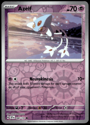 Pokémon Azelf 080/191 - Reverse Holofoil Common SV08: Surging Sparks EN