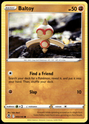 Pokémon Baltoy 093/195 - Normal Common SWSH12: Silver Tempest EN