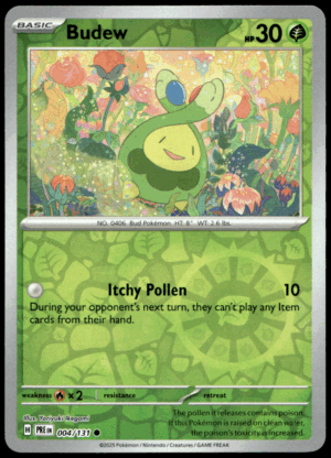Pokémon Budew 004/131 - Reverse Holofoil Common SV: Prismatic Evolutions EN