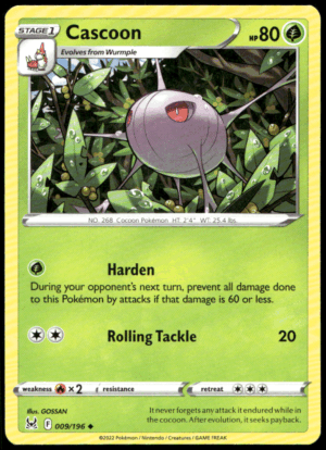 Pokémon Cascoon 009/196 - Normal Uncommon SWSH11: Lost Origin EN
