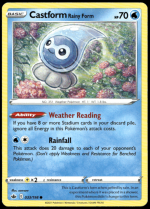 Pokémon Castform Rainy Form 033/198 - Normal Common SWSH06: Chilling Reign EN