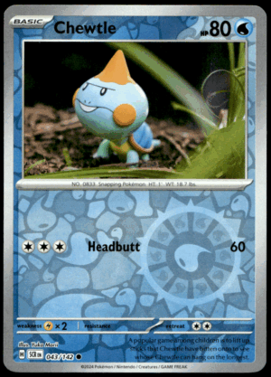Pokémon Chewtle 043/142 - Reverse Holofoil Common SV07: Stellar Crown EN