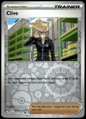 Pokémon Clive 078/091 - Reverse Holofoil Uncommon SV: Paldean Fates EN