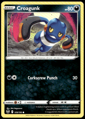 Pokémon Croagunk 109/195 - Normal Common SWSH12: Silver Tempest EN