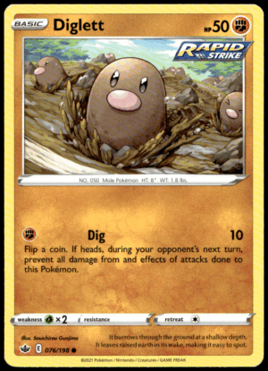 Pokémon Diglett 076/198 - Normal Common SWSH06: Chilling Reign EN