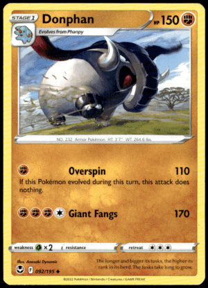 Pokémon Donphan 092/195 - Normal Uncommon SWSH12: Silver Tempest EN