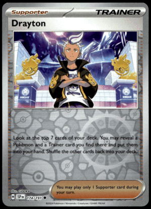 Pokémon Drayton 174/191 - Reverse Holofoil Uncommon SV08: Surging Sparks EN