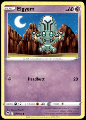 Pokémon Elgyem 079/195 - Normal Common SWSH12: Silver Tempest EN
