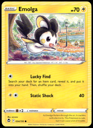 Pokémon Emolga 054/195 - Normal Common SWSH12: Silver Tempest EN