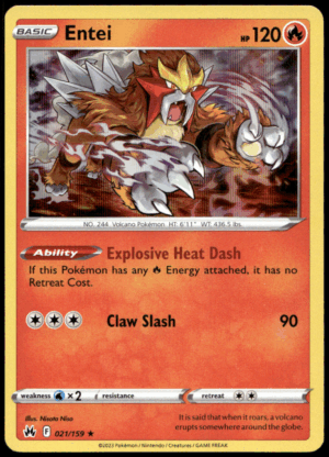 Pokémon Entei 021/159 - Holofoil Holo Rare Crown Zenith EN