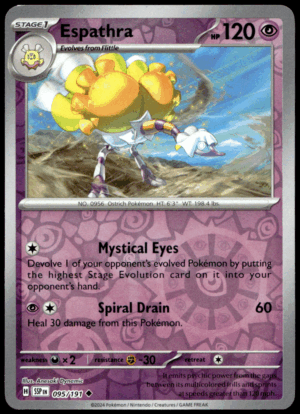 Pokémon Espathra 095/191 - Reverse Holofoil Uncommon SV08: Surging Sparks EN