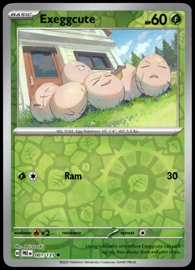 Pokémon Exeggcute 001/131 - Reverse Holofoil Common SV: Prismatic Evolutions EN