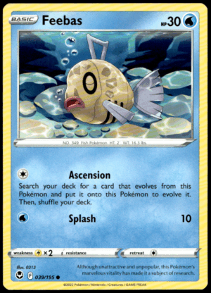 Pokémon Feebas 039/195 - Normal Common SWSH12: Silver Tempest EN