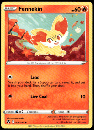 Pokémon Fennekin 025/195 - Normal Common SWSH12: Silver Tempest EN