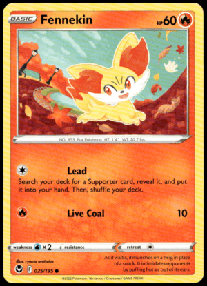 Pokémon Fennekin 025/195 - Normal Common SWSH12: Silver Tempest EN