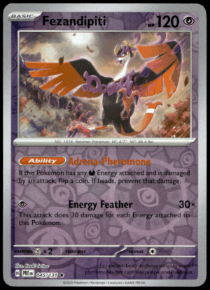 Pokémon Fezandipiti 045/131 - Reverse Holofoil Rare SV: Prismatic Evolutions EN