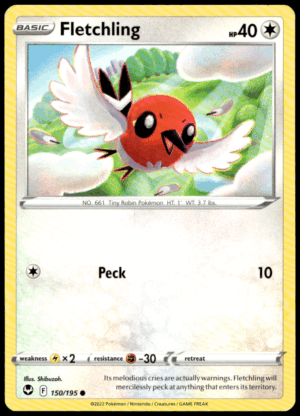 Pokémon Fletchling 150/195 - Normal Common SWSH12: Silver Tempest EN