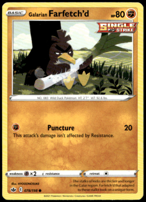 Pokémon Galarian Farfetch'd 078/198 - Normal Common SWSH06: Chilling Reign EN