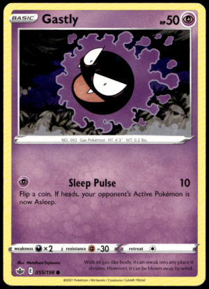 Pokémon Gastly 055/198 - Normal Common SWSH06: Chilling Reign EN
