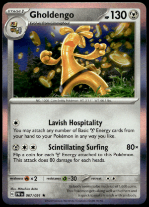 Pokémon Gholdengo 067/091 - Holofoil Rare SV: Paldean Fates EN