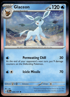 Pokémon Glaceon 025/131 - Holofoil Rare SV: Prismatic Evolutions EN
