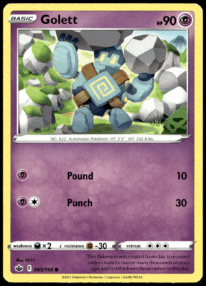 Pokémon Golett 065/198 - Normal Common SWSH06: Chilling Reign EN