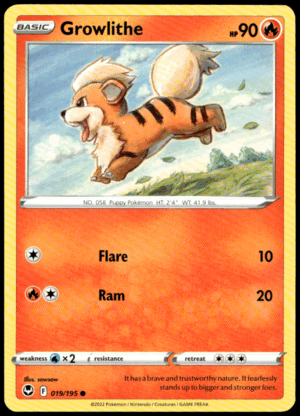 Pokémon Growlithe 019/195 - Normal Common SWSH12: Silver Tempest EN
