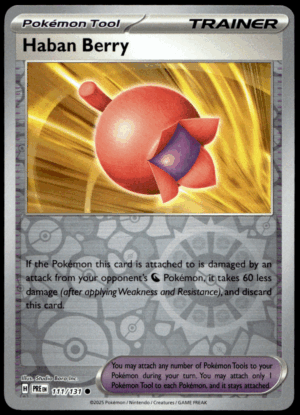 Pokémon Haban Berry 111/131 - Reverse Holofoil Common SV: Prismatic Evolutions EN