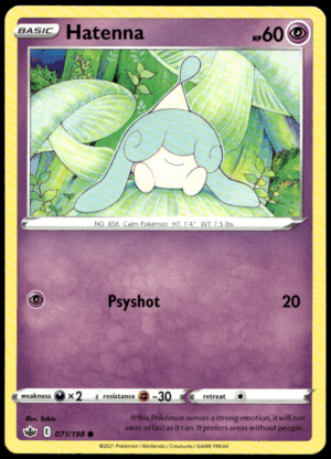 Pokémon Hatenna 071/198 - Normal Common SWSH06: Chilling Reign EN
