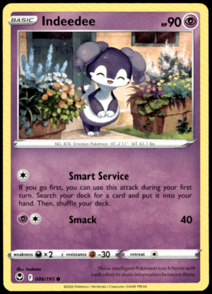 Pokémon Indeedee 086/195 - Normal Common SWSH12: Silver Tempest EN