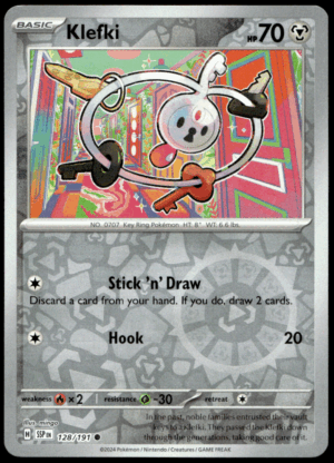 Pokémon Klefki 128/191 - Reverse Holofoil Common SV08: Surging Sparks EN