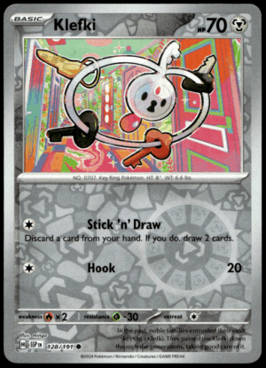 Pokémon Klefki 128/191 - Reverse Holofoil Common SV08: Surging Sparks EN