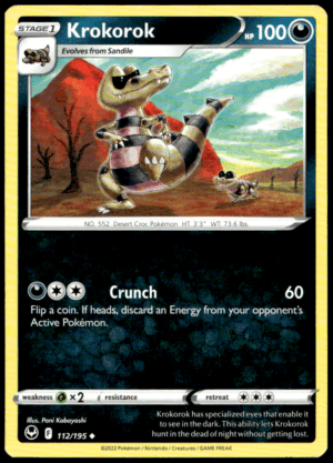 Pokémon Krokorok 112/195 - Normal Uncommon SWSH12: Silver Tempest EN