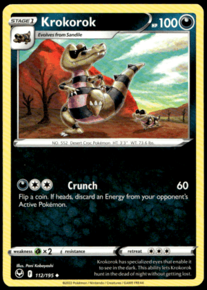 Pokémon Krokorok 112/195 - Normal Uncommon SWSH12: Silver Tempest EN