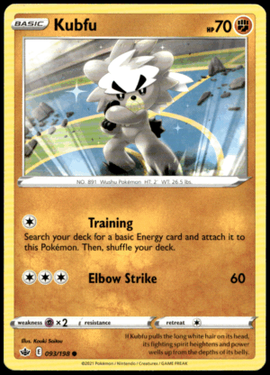 Pokémon Kubfu 093/198 - Normal Common SWSH06: Chilling Reign EN