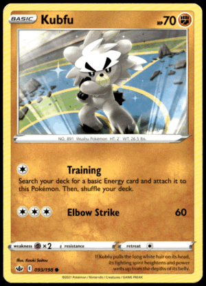 Pokémon Kubfu 093/198 - Normal Common SWSH06: Chilling Reign EN