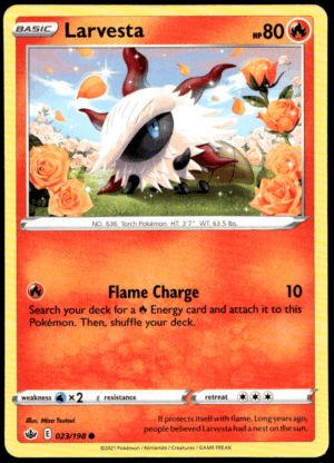 Pokémon Larvesta 023/198 - Normal Common SWSH06: Chilling Reign EN