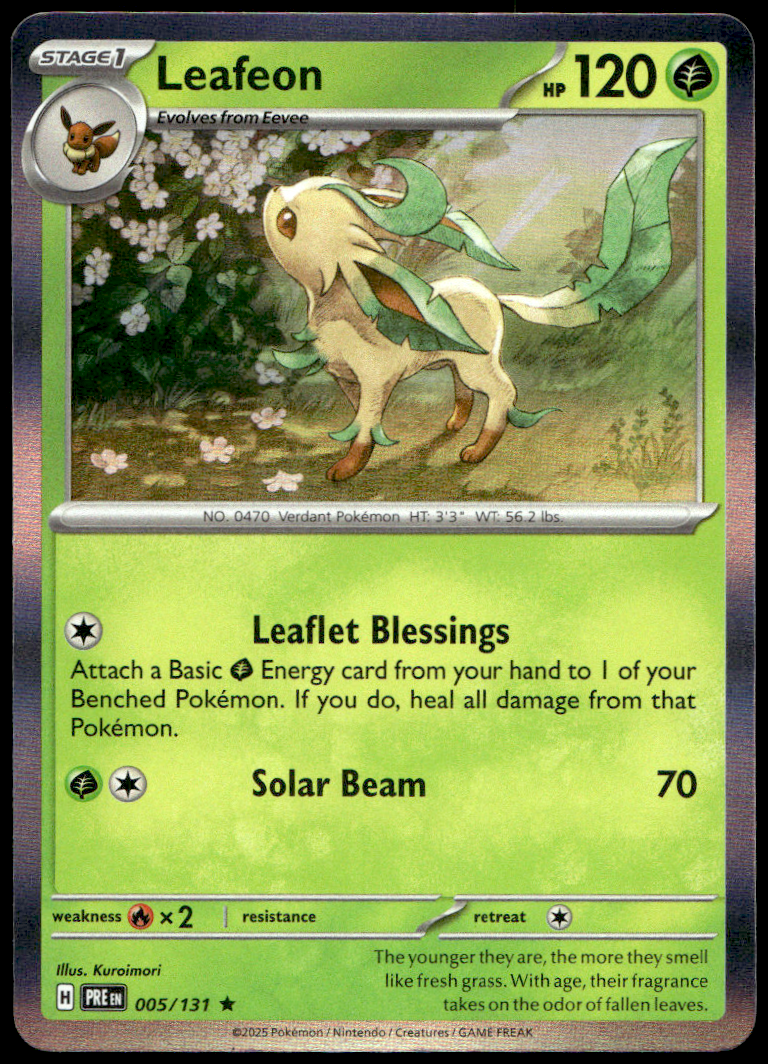 Pokémon Leafeon 005/131 - Holofoil Rare SV: Prismatic Evolutions EN