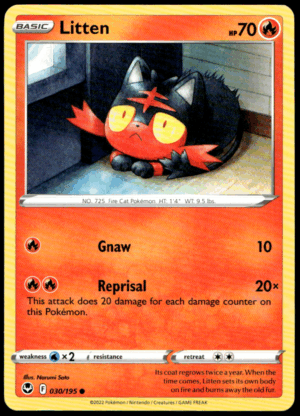 Pokémon Litten 030/195 - Normal Common SWSH12: Silver Tempest EN