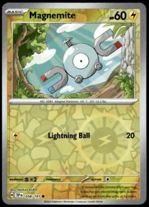 Pokémon Magnemite 058/191 - Reverse Holofoil Common SV08: Surging Sparks EN