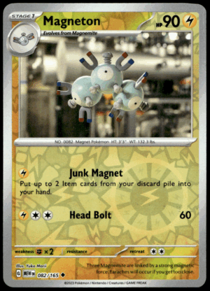Pokémon Magneton 082/165 - Reverse Holofoil Uncommon SV: Scarlet & Violet 151 EN