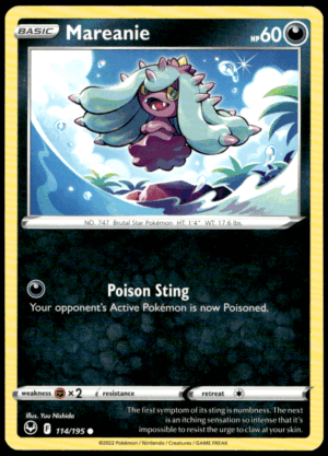Pokémon Mareanie 114/195 - Normal Common SWSH12: Silver Tempest EN