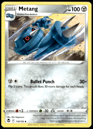 Pokémon Metang 118/195 - Normal Uncommon SWSH12: Silver Tempest EN