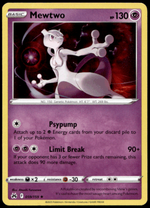 Pokémon Mewtwo 059/159 - Holofoil Holo Rare Crown Zenith EN