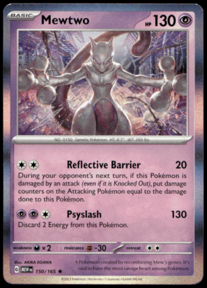 Pokémon Mewtwo 150/165 - Holofoil Rare SV: Scarlet & Violet 151 EN