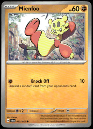 Pokémon Mienfoo 083/142 - Normal Common SV07: Stellar Crown EN