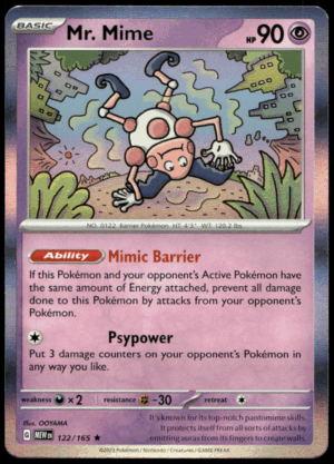 Pokémon Mr. Mime 122/165 - Holofoil Rare SV: Scarlet & Violet 151 EN