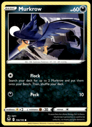 Pokémon Murkrow 106/195 - Normal Common SWSH12: Silver Tempest EN