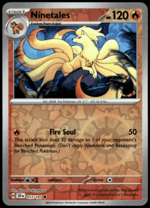 Pokémon Ninetales 017/191 - Reverse Holofoil Uncommon SV08: Surging Sparks EN